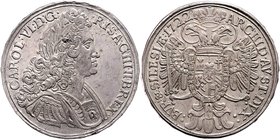 Münzen Römisch Deutsches Reich - Habsburgische Erb- und Kronlande Carl VI. 1712 - 1740
 Taler 1722 Breslau. 28,80g. Her. 413 f.vz