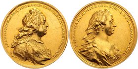 Münzen Römisch Deutsches Reich - Habsburgische Erb- und Kronlande Maria Theresia 1740 - 1780
 Au - Medaille 1765 auf den Tod ihres Gatten Franz' I. D...