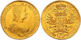 Münzen Römisch Deutsches Reich - Habsburgische Erb- und Kronlande Maria Theresia 1740 - 1780
 VI Dukaten 1765 Geharnischtes und drapiertes Brustbild ...