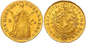 Münzen Römisch Deutsches Reich - Habsburgische Erb- und Kronlande Maria Theresia 1740 - 1780
 Dukat 1751 KB Kremnitz. 3,50g. Her. 244, Eyp. 251 vz/f....