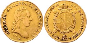 Münzen Römisch Deutsches Reich - Habsburgische Erb- und Kronlande Joseph II. als Alleinregent 1780 - 1790
 Sovrano 1786 M Mailand. 10,97g. Her. 111 f...