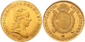 Münzen Römisch Deutsches Reich - Habsburgische Erb- und Kronlande Joseph II. als Alleinregent 1780 - 1790
 Sovrano 1788 M Mailand. 11,11g. Her. 113 v...
