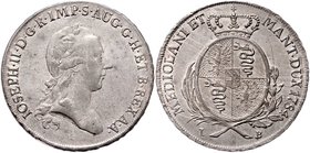 Münzen Römisch Deutsches Reich - Habsburgische Erb- und Kronlande Joseph II. als Alleinregent 1780 - 1790
 Scudo 1784 LB Mailand. 23,15g. Her. 359, D...