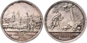 Münzen Römisch Deutsches Reich - Habsburgische Erb- und Kronlande Franz II. 1792 - 1806
 Ag - Medaille 1806 auf die Entdeckung der Heilquelle von Tre...