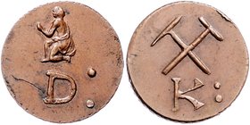 Münzen Römisch Deutsches Reich - Habsburgische Erb- und Kronlande Franz II. 1792 - 1806
 Cu - Bergwerksmarke o. J. 6,37g. Szeman/Kiss 4.02.01.01 (R5)...