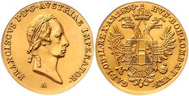 Franz I. 1806 - 1835
 Dukat 1830 A Wien. 3,48g. Fr. 103. Rand bearbeitet vz