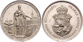 Ferdinand I. 1835 - 1848
 Ag Medaille 1836 Prag, auf die Krönung der Maria Anna zur böhmischen Königin, 17,44g. Frühwald IV.2.b., Slg. Mont. 2562, Ha...