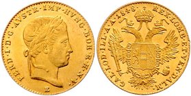 Ferdinand I. 1835 - 1848
 Dukat 1848 E Karlsburg. 3,48g. Fr. 755 vz/stgl