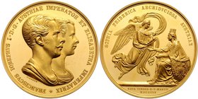 Franz Joseph I. 1848 - 1916
 Goldmedaille zu 35 Dukaten 1855 Das vorliegende Stück stammt aus ehemals österr. Adelsbesitz vor 1900, von K. Lange, auf...