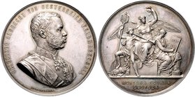 Franz Joseph I. 1848 - 1916
 Ag Medaille 1877 geprägt für das Oberstkämmereramt auf das 50. Dienstjubiläum des Feldmarschall Erzherzog Albrechts, 181...