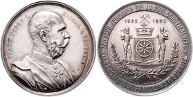 Franz Joseph I. 1848 - 1916
 Ag Medaille 1892 von Josef Tautenhayn) auf das 300jährige Jubiläum des Schützencorps. Uniformierte Büste von Kaiser Fran...