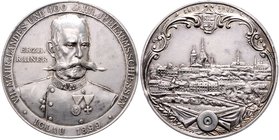 Franz Joseph I. 1848 - 1916
 Ag Medaille 1899 von E. Friedrich, auf das VII. Mährische Landes- und 400jährige Jubiläumsschießen. Uniformiertes Brustb...