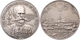 Franz Joseph I. 1848 - 1916
 Ag Medaille 1901 von Gedlitzka, auf das VIII. Mährische Landesschießen zu Brünn. Uniformierte Büste des Protektors Erzhe...