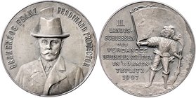 Franz Joseph I. 1848 - 1916
 Ag Medaille 1907 unsigniert, auf das III. Landesschießen des Verbandes deutscher Schützen in Böhmen. Brustbild des Prote...