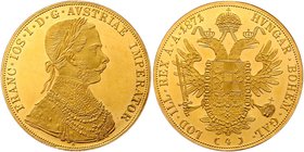 Franz Joseph I. 1848 - 1916
 4 Dukaten 1871 A Wien. 13,98g. Fr. 1119 stgl/EA