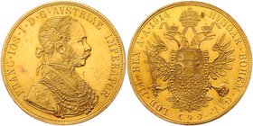 Franz Joseph I. 1848 - 1916
 4 Dukaten 1914 Wien. 14,00g. Fr. 1163 vz/f.stgl