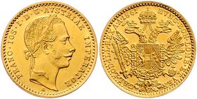 Franz Joseph I. 1848 - 1916
 Dukat 1861 A Wien. 3,50g. Fr. 1199 vz