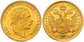 Franz Joseph I. 1848 - 1916
 Dukat 1866 B Kremnitz. 3,51g. Fr. 1220 stgl
