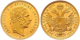 Franz Joseph I. 1848 - 1916
 Dukat 1871 A Wien. 3,52g. Fr. 1229 f.stgl/stgl