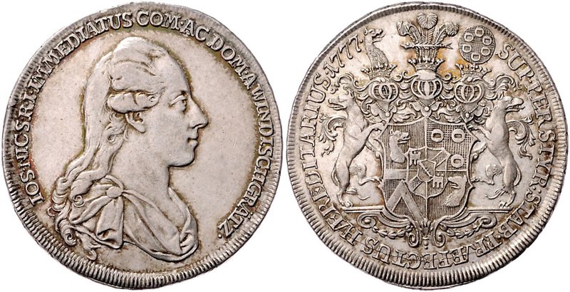 Windischgrätz Ludwig Ernst 1696 - 1765
 1/2 Taler 1777 Wien. 14,02g. Slg. Doneb...