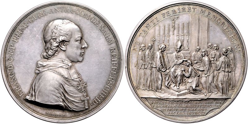 Gurk - Bistum Franz Xaver von Salm Reifferscheidt 1789 - 1822
 Ag Medaille 1775...