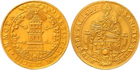 Salzburg - Erzbistum Wolf Dietrich von Raitenau 1587 - 1612
 Sammleranfertigung im Gewicht von 7 Dukaten 1593, Salzburg. 17,34g vz