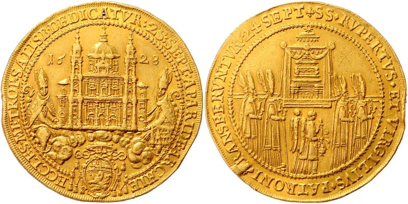 Salzburg - Erzbistum Paris Graf Lodron 1619 - 1653
 10 Dukat 1628 auf die Domwe...