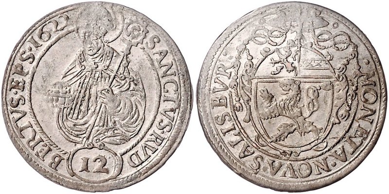 Salzburg - Erzbistum Paris Graf Lodron 1619 - 1653
 Kipper - 12 Kreuzer 1622 Sa...