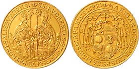 Salzburg - Erzbistum Max Gandolph von Küenburg 1668 - 1687
 10 Dukaten 1668 auf seinen Regierungsantritt, Variante mit nimbierten Heiligen, im Avers ...