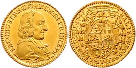 Salzburg - Erzbistum Jakob Ernst Graf Liechtenstein 1745 - 1747
 Dukat 1746 Salzburg. 3,50g. HZ 2807 stgl