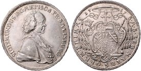 Salzburg - Erzbistum Sigismund Christoph Graf Schrattenbach 1753 - 1771
 1/2 Taler 1757 Salzburg. 13,87g. HZ 3018 vz/stgl