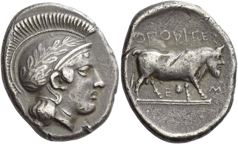 Neapolis
Didrachm circa 420-400, AR 7.37 g. Head of Athena r., wearing Attic he...