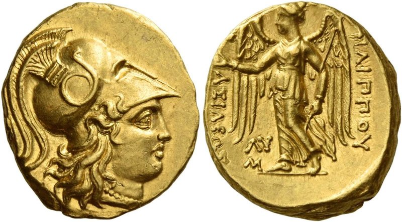 Philip III, 323 – 317
Stater, Babylon circa 323-317, AV 8.61 g. Head of Athena ...