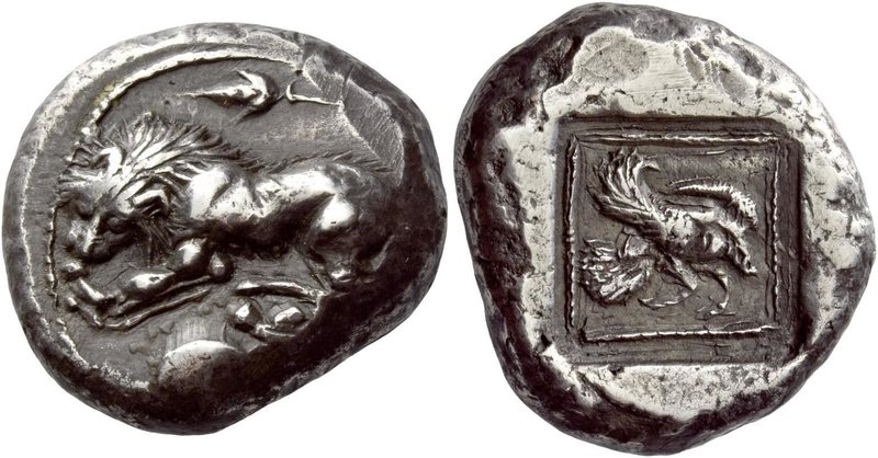 Thraco-Macedonian, Uncertain tribes or Ionia
Tetradrachm circa 520-480, AR 17.1...