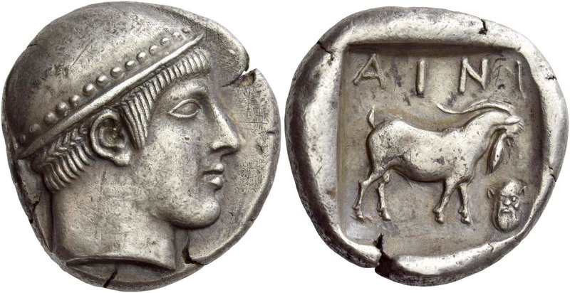 Aenus
Tetradrachm circa 461-458, AR 15.86 g. Head of Hermes r., wearing petasus...