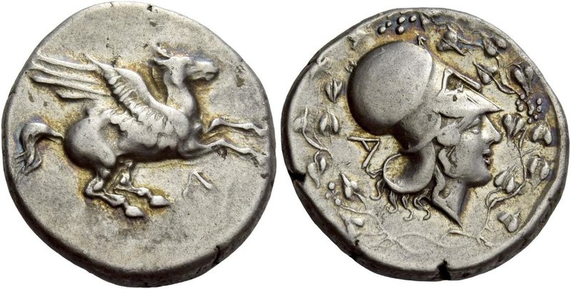 Epirus, Ambracia
Stater circa 426-404 BC, AR 8.22 g. Pegasus flying r.; below, ...
