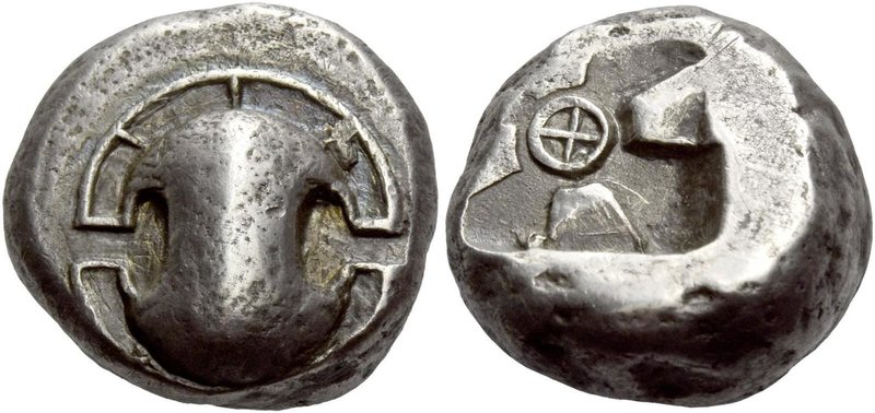 Thebes
Stater, circa 480-460, AR 12.07 g. Boeotian shield. Rev. Square incuse w...