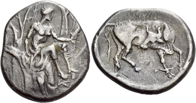 Crete, Gortyna
Stater circa 320-280, AR 12.03 g. Europa, wearing transparent ch...