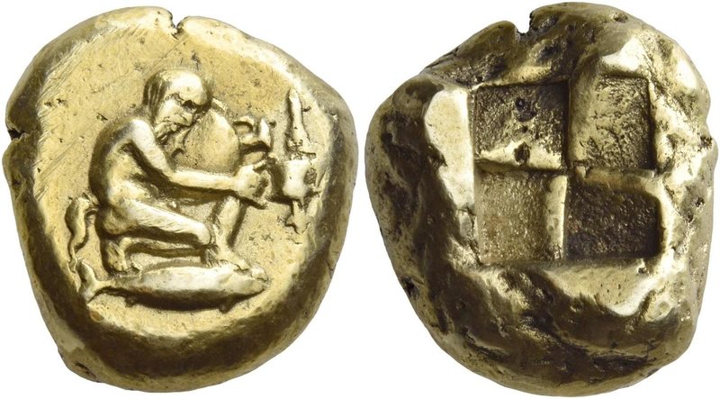 Mysia, Cyzicus
Stater circa 460-420, EL 15.97 g. Silenus, with horse’s ear and ...