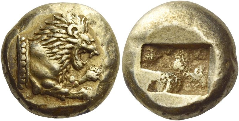 Uncertain mint
Milesian stater circa 500-480, EL 14.04 g. Forepart of lion r. w...