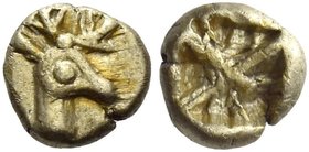 Ionia, Ephesus
Phanes, 1/48 stater 625-600, EL 0.29 g. Head of stag r. Rev. Irregular square punch. SNG von Aulock 7788. Zhuyuetang 10. Linzalone LN ...