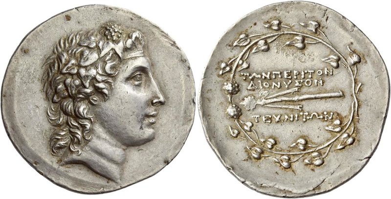 Ionia, Teos (?)
Tetradrachm, artist of Dionysus, II century BC, AR 16.86 g. Hea...