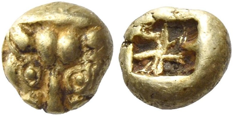 Uncertain mint
Lydo-Milesian myshemihecte VI century BC, EL 0.59 g. Panther's h...