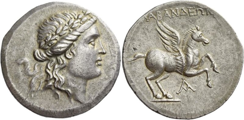 Caria, Alabanda
Tetradrachm circa 167-166, AR 16.92 g. Laureate head of Apollo ...