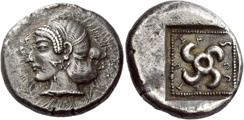 Spintaza, circa 450-430
Stater, Phellus circa 450-430, AR 10.06 g. Head of Aphr...