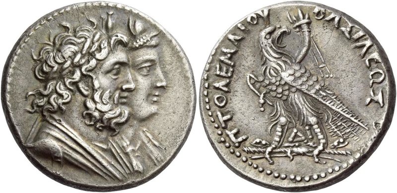 Ptolemy IV Philopator, 221-205
Tetradrachm, Alexandria 221-203, AR 14.04 g. Joi...