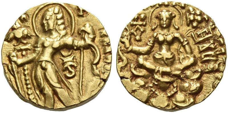 The Gupta Empire
Kumaragupta I, 409 – 450/452 AD. Dinar, Archer type, 409-450/4...