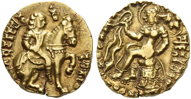 The Gupta Empire
Kumaragupta I, 409 – 450/452 AD. Dinar, Horseman type, 409-450...