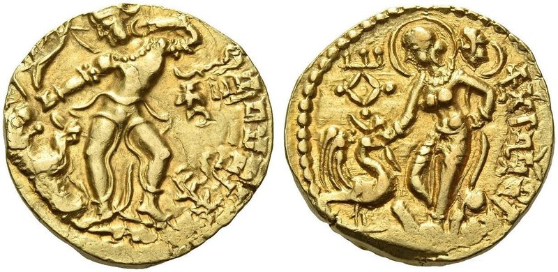 The Gupta Empire
Kumaragupta I, 409 – 450/452 AD. Dinar, Tiger-slayer type, 409...