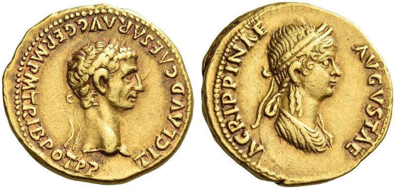 Claudius, 41 – 54. Aureus circa 50-54, AV 7.76 g. TI CLAVD CAESAR AVG GERM P M T...